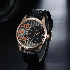 TOMI T-106 Dual Strap Face Gear Luxury Watch