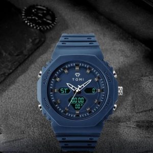 TOMI T-072 Slim Dial Quartz Watch with Leather Strap